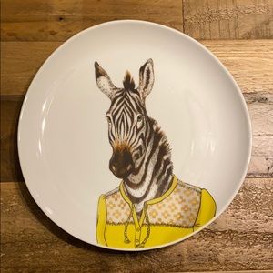 West Elm Dapper Animal Plate Zebra
